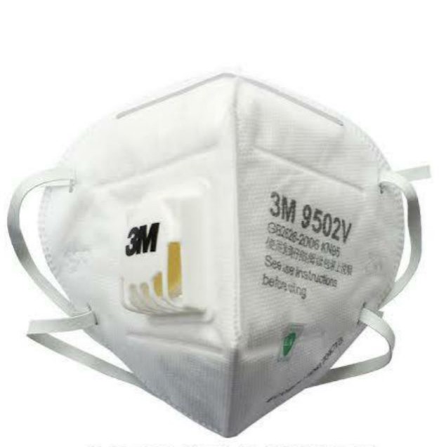 9502V+P2 หน้ากากกันฝุ่นแบบพับได้  มีวาล์ว สายคล้องศรีษะ